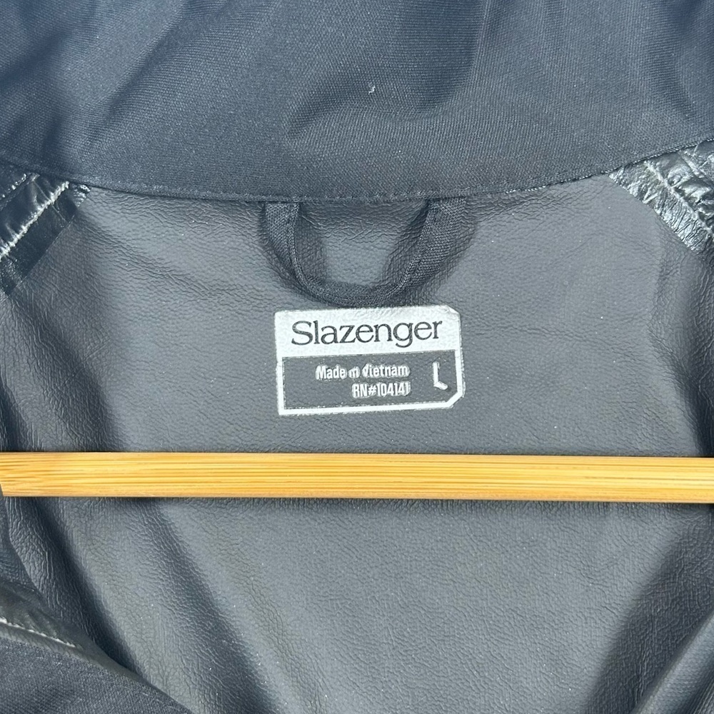 Slazenger Black Windbreaker Half Sleeve 3/4 Zip Pullover Jacket. Size Large. - Picture 3 of 9